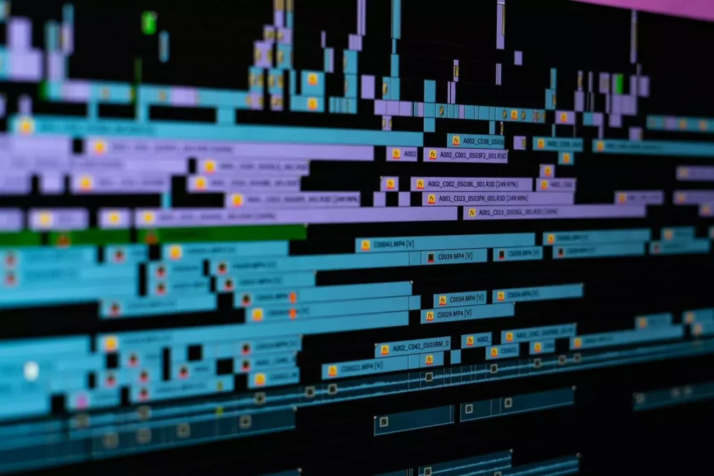 Zahlreiche Videospuren bei der Erstellung eines Animatonsfilms.