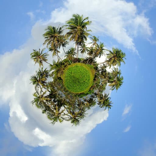 Eine Insel als 360 Grad Video.