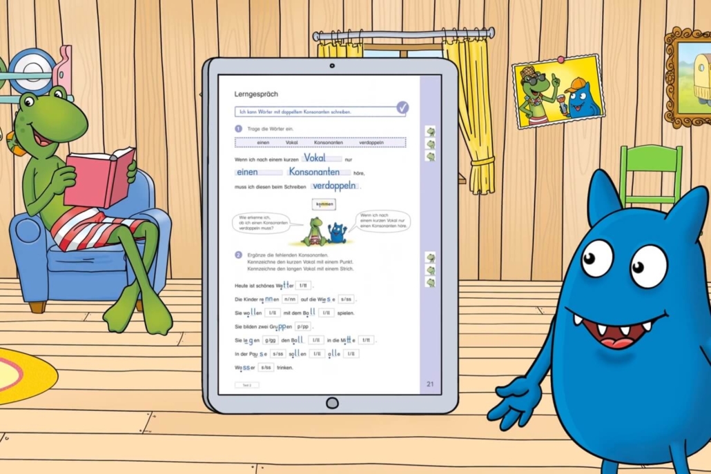 Ausschnitt aus einem Erklärvideo für den Unterricht im Cartoon-Stil.