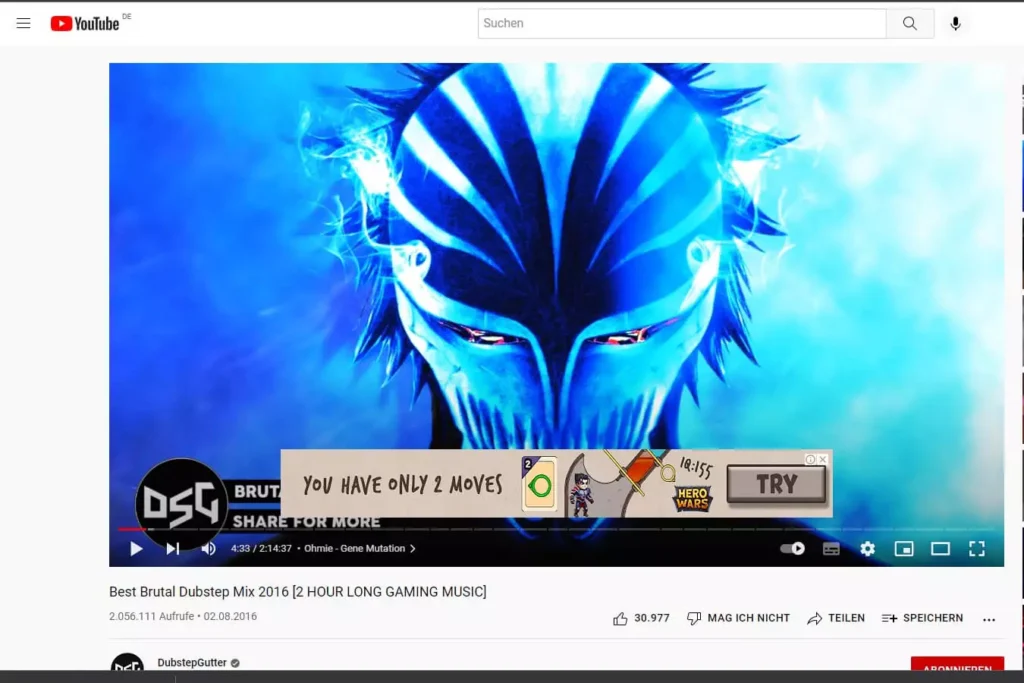 YouTube Werbung als Overlay-Anzeige.