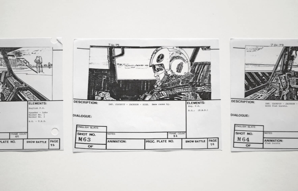 Ein Storyboard, das für die Produktion eines Videokurses erstellt wurde.