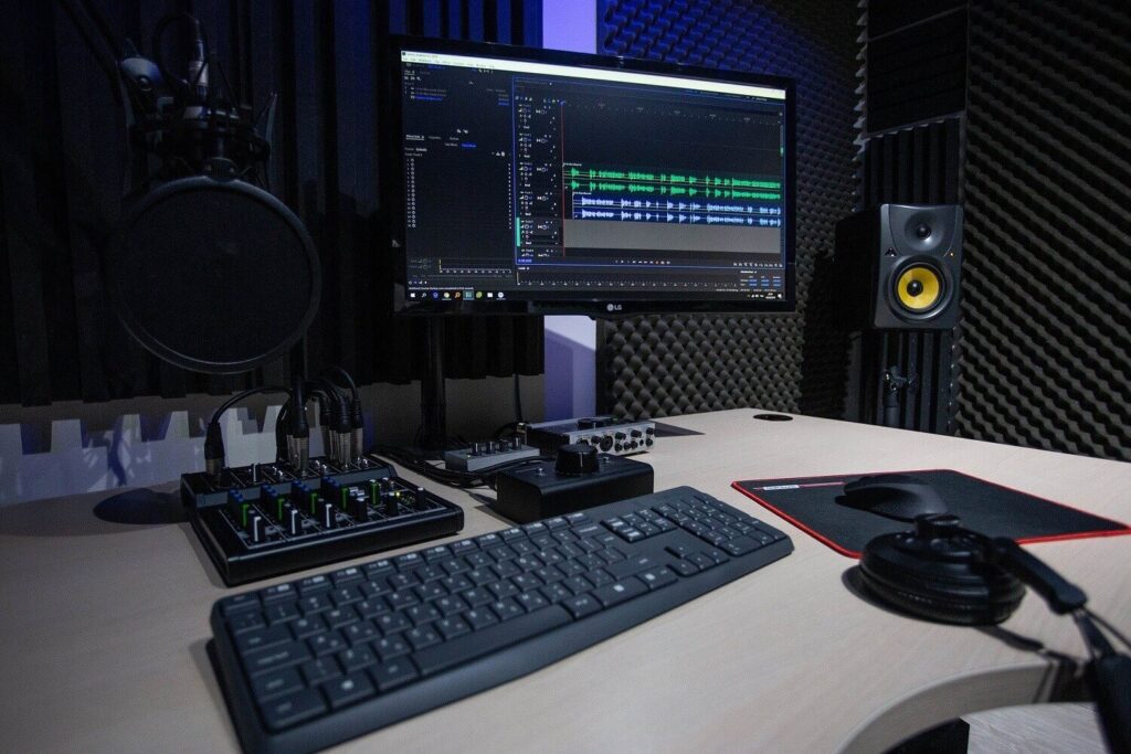Aufnahmestudio für einen Unternehmens-Podcast.