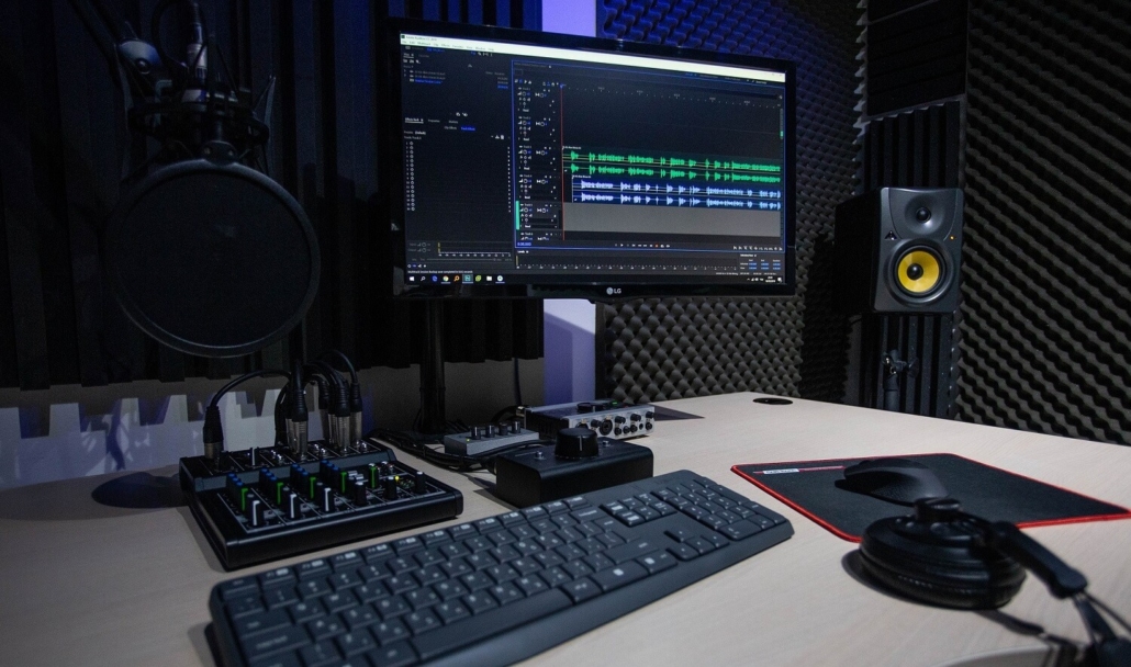 Aufnahme-Studio einer Radiowerbung Agentur.