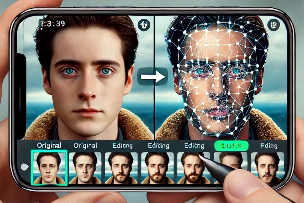 Deepfake-App auf Smartphone.