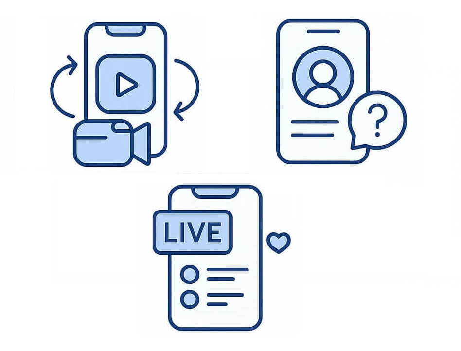 Instagram Agentur Leistungen: Reels & Videos, Livestreams, Stories