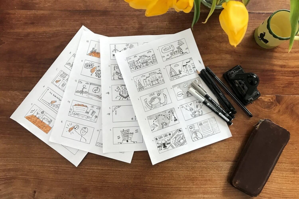 Storyboard für ein Instagram Video.