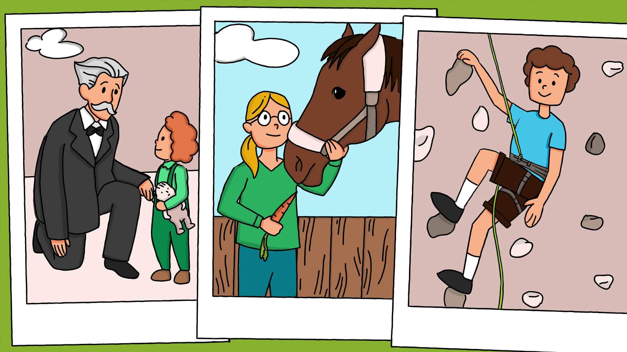 Das Titelbild des Beitrags "Animiertes Video erstellen" zeigt verschiedene Bilder aus einem Animationsfilm.