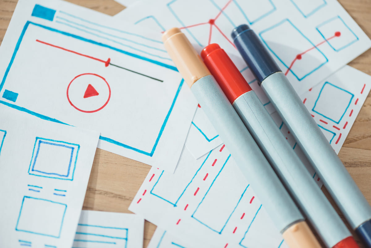 Zeichnungen eines E-Learning Storyboards